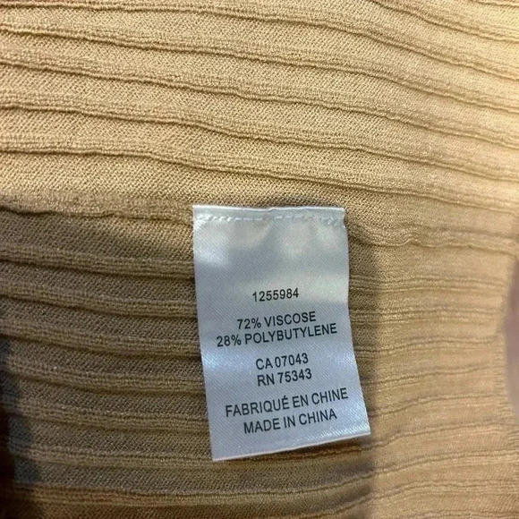 House of Harlow 1960 Tan Ribbed Bodycon Midi Dress + Matching cardigan sz med - Picture 11 of 11